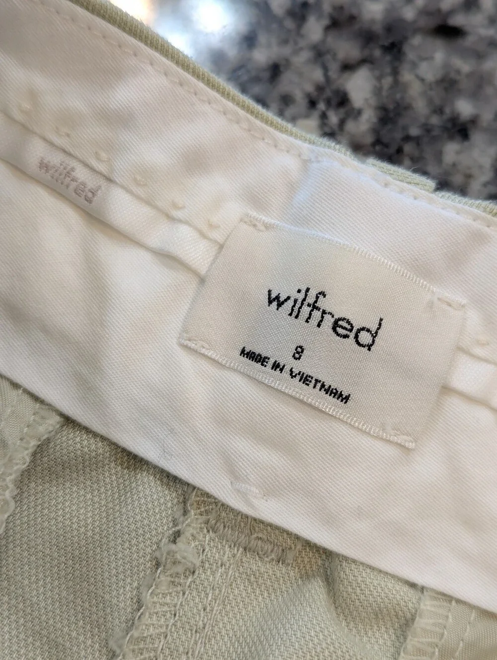 Wilfred Women's Pastel Sage Green Linen Pleated high rise Trouser pants size 8
